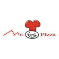 logotipo mr pizza con mascota chef sonriente