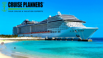 msc divina docked by turquoise waters
