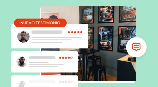 nuevo testimonio con foto, estrellas y chat de oficina