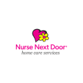 logo nurse next door — cœur magenta, soins à domicile