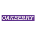 logotipo oakberry en rectángulo morado minimalista