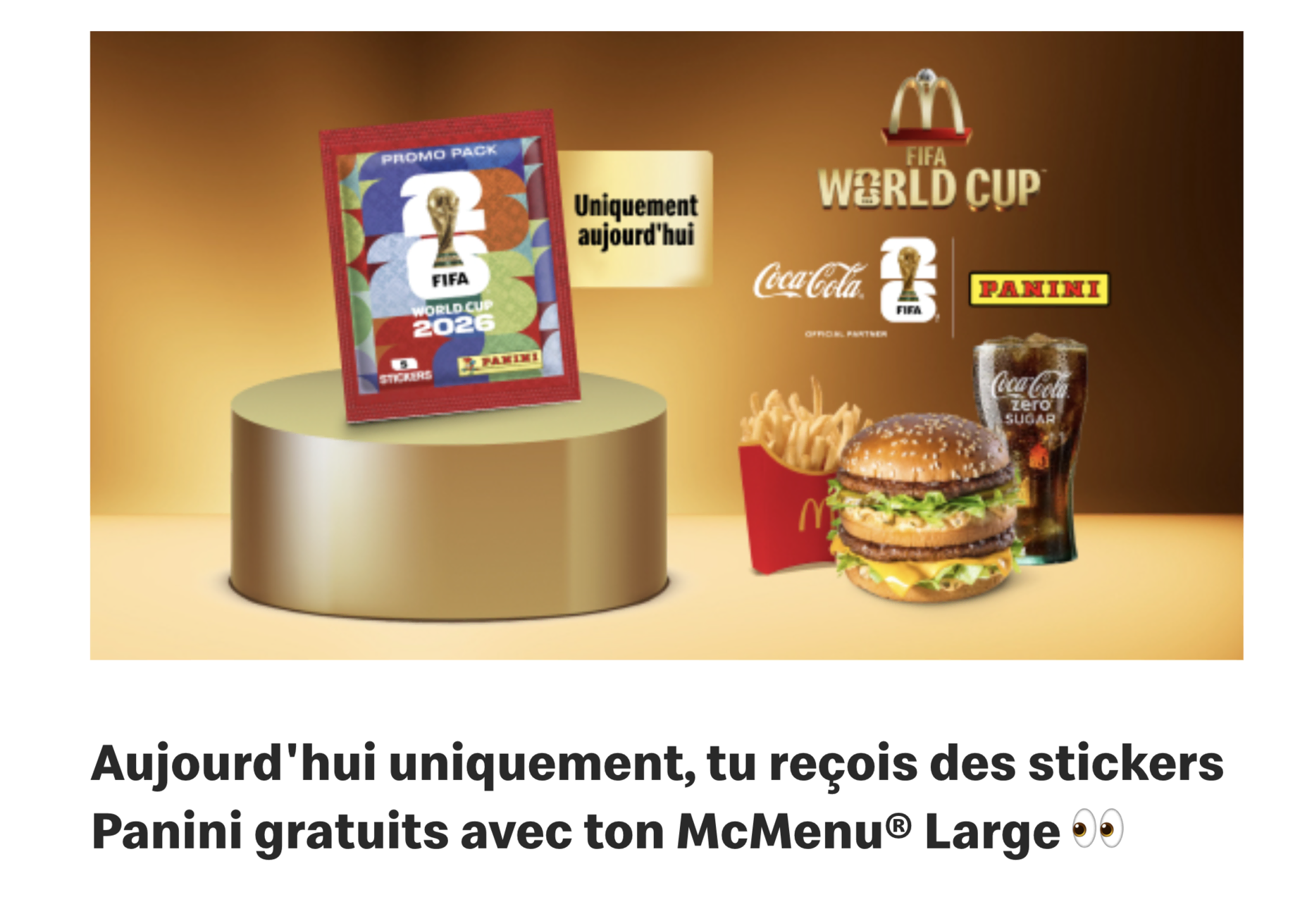 stickers panini offerts avec menu large mcdonald’s
