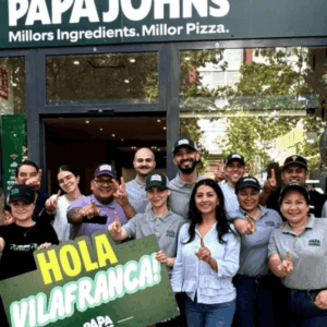inauguración papa john’s vilafranca: equipo y celebración