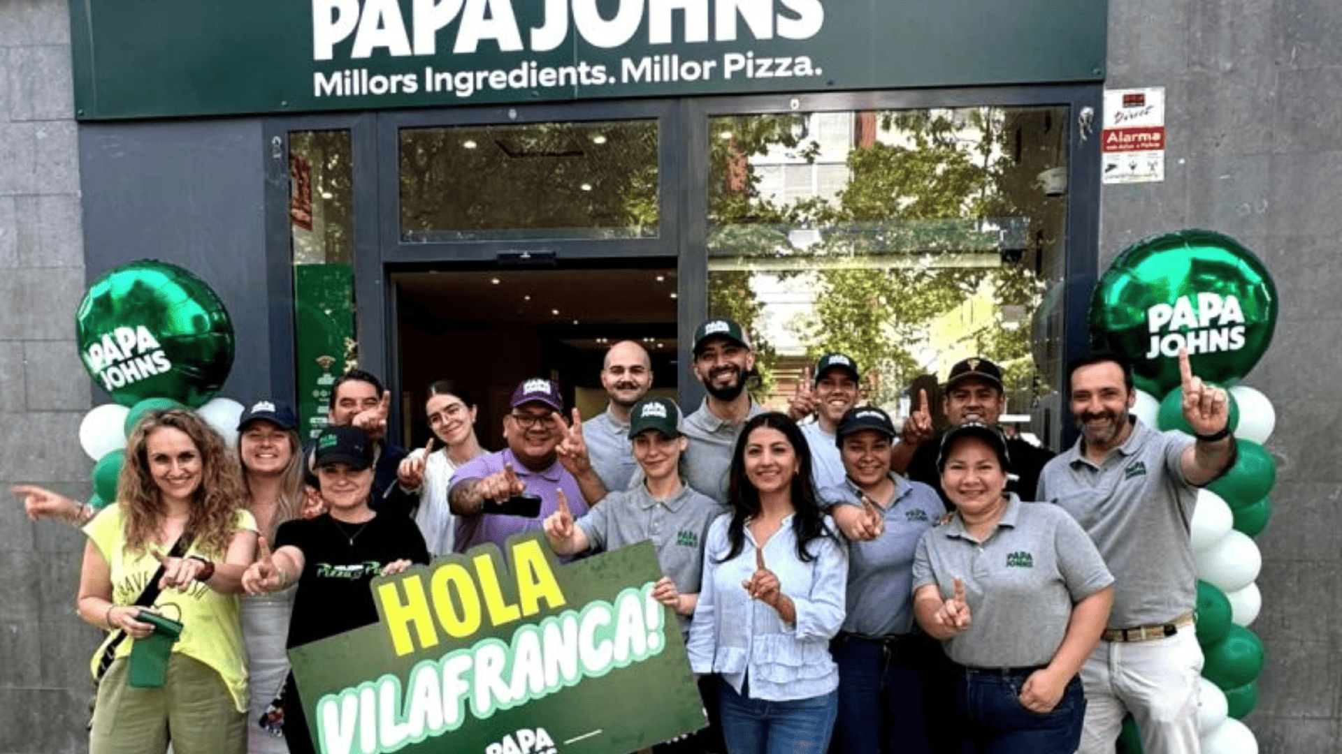 inauguración papa john’s vilafranca: equipo y celebración