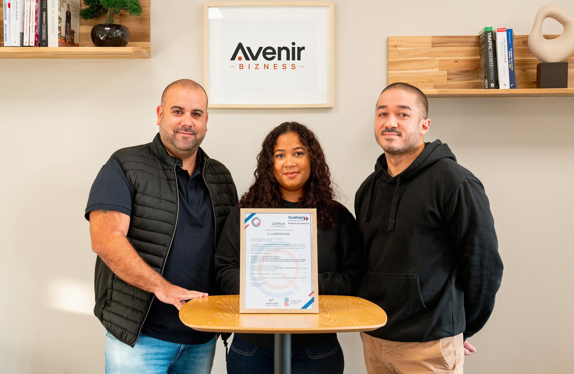 Équipe avenir bizness certifiée qualiopi