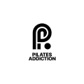 pilates addiction black p monogram logo