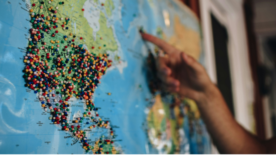 usa pushpin map: travel memories and routes