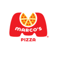marcos pizza red badge logo with slice