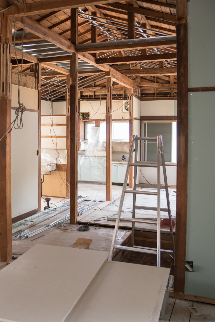 chantier de rénovation intérieure à ossature bois