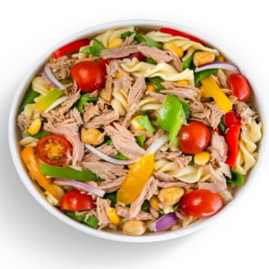 salade de pâtes au thon et légumes croquants