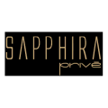 logotipo sapphira dorado sobre fondo negro de lujo