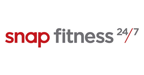 snap fitness 24/7 logo — red & gray gym wordmark