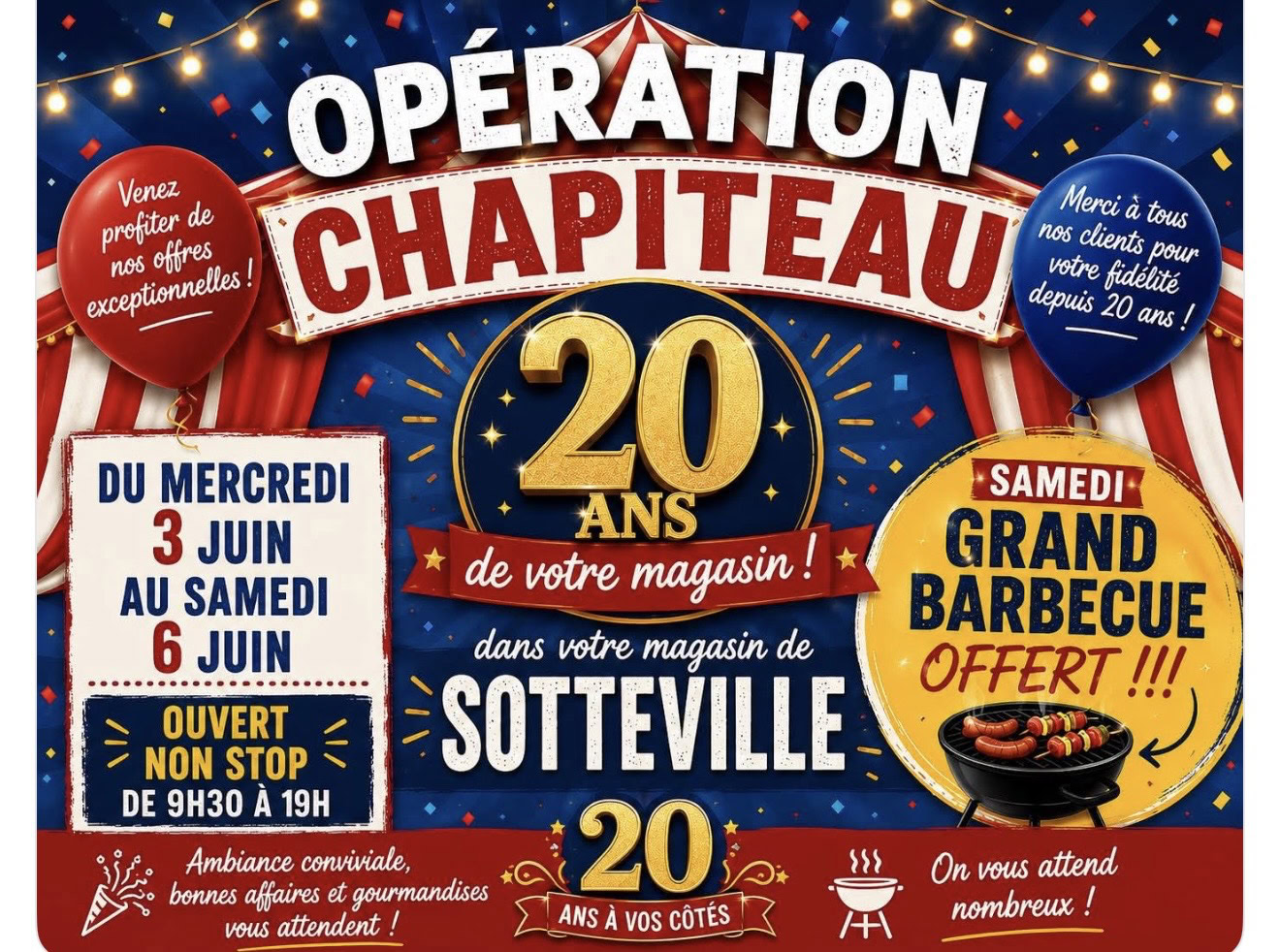 20 ans à sotteville – barbecue gratuit et offres
