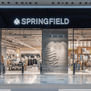escaparate springfield: moda denim y ropa infantil
