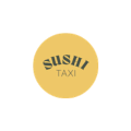 badge jaune sushi taxi — icône de livraison