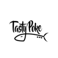 logotipo tasty poke: cola de pez minimalista