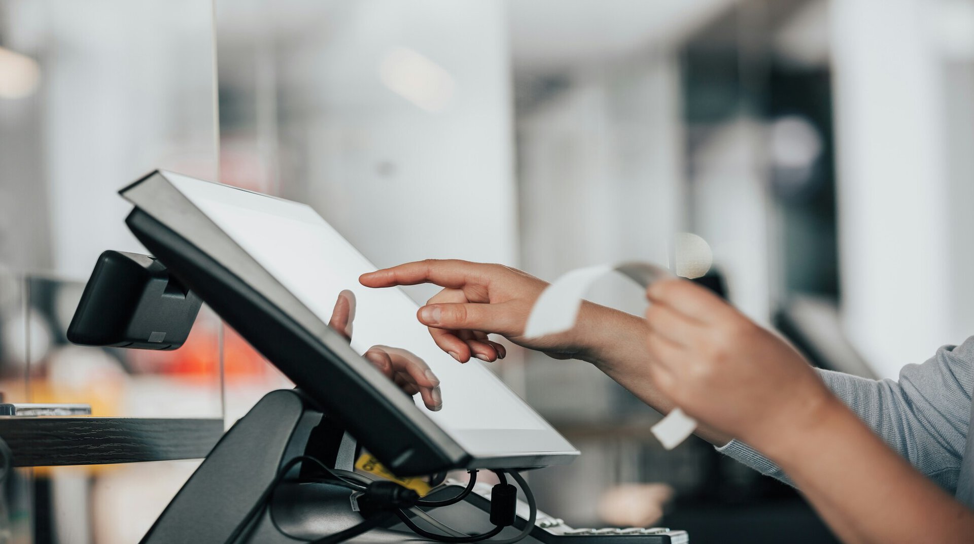 paiement rapide au terminal tactile