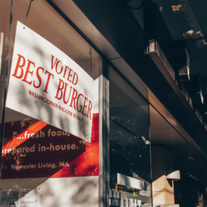 voted best burger: meat & bread storefront