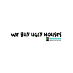 we buy ugly houses sign featuring homevestors logo