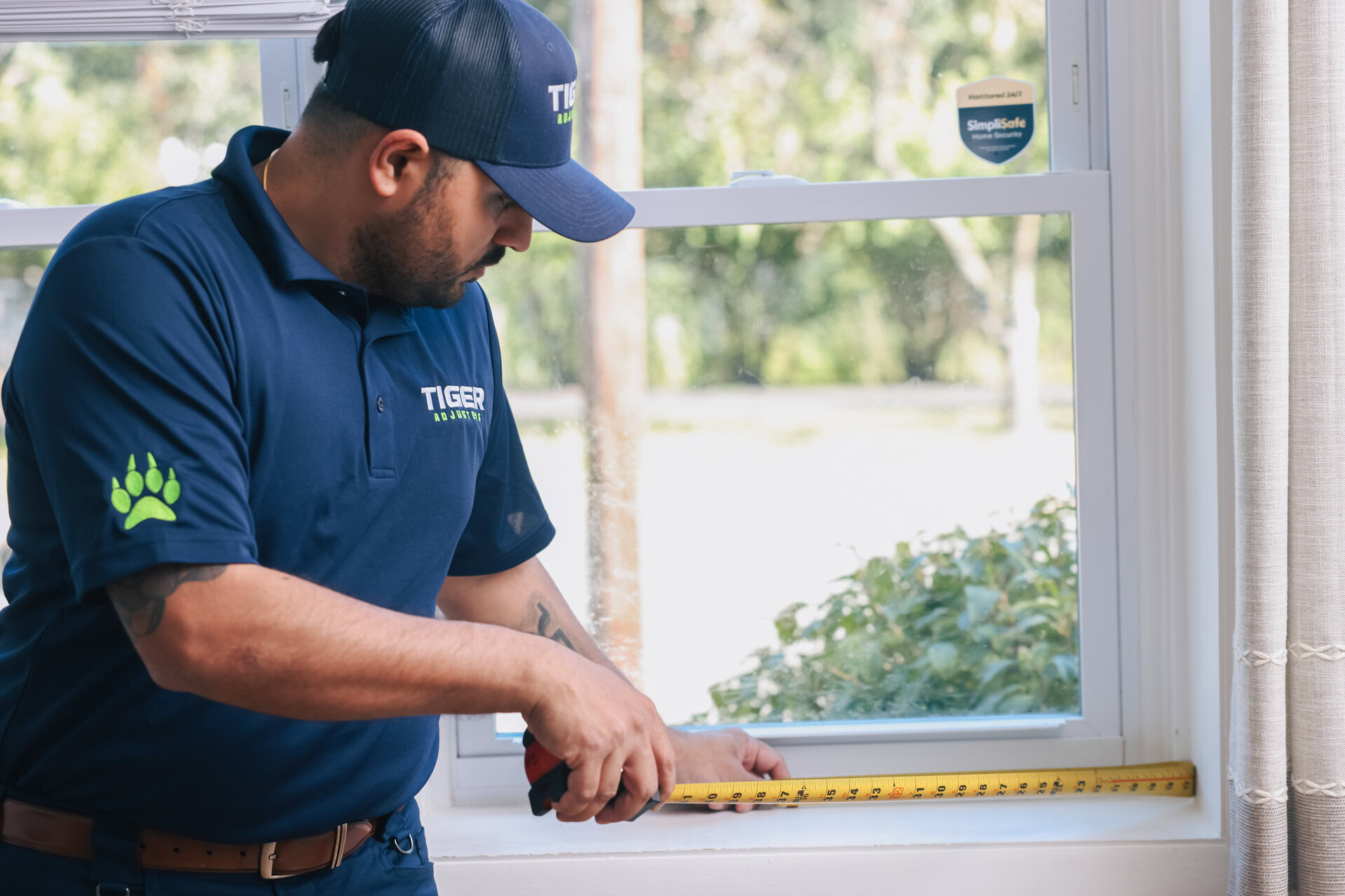 residential window measurement by professional technician