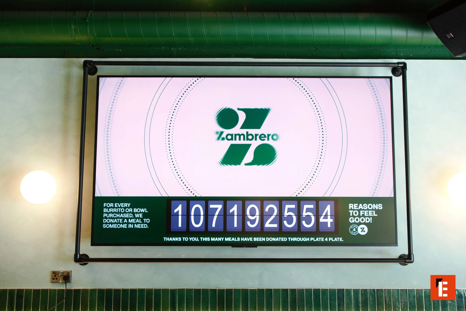zambrero digital display tracking donated meals