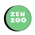 logo circular verde menta zen zoo minimalista