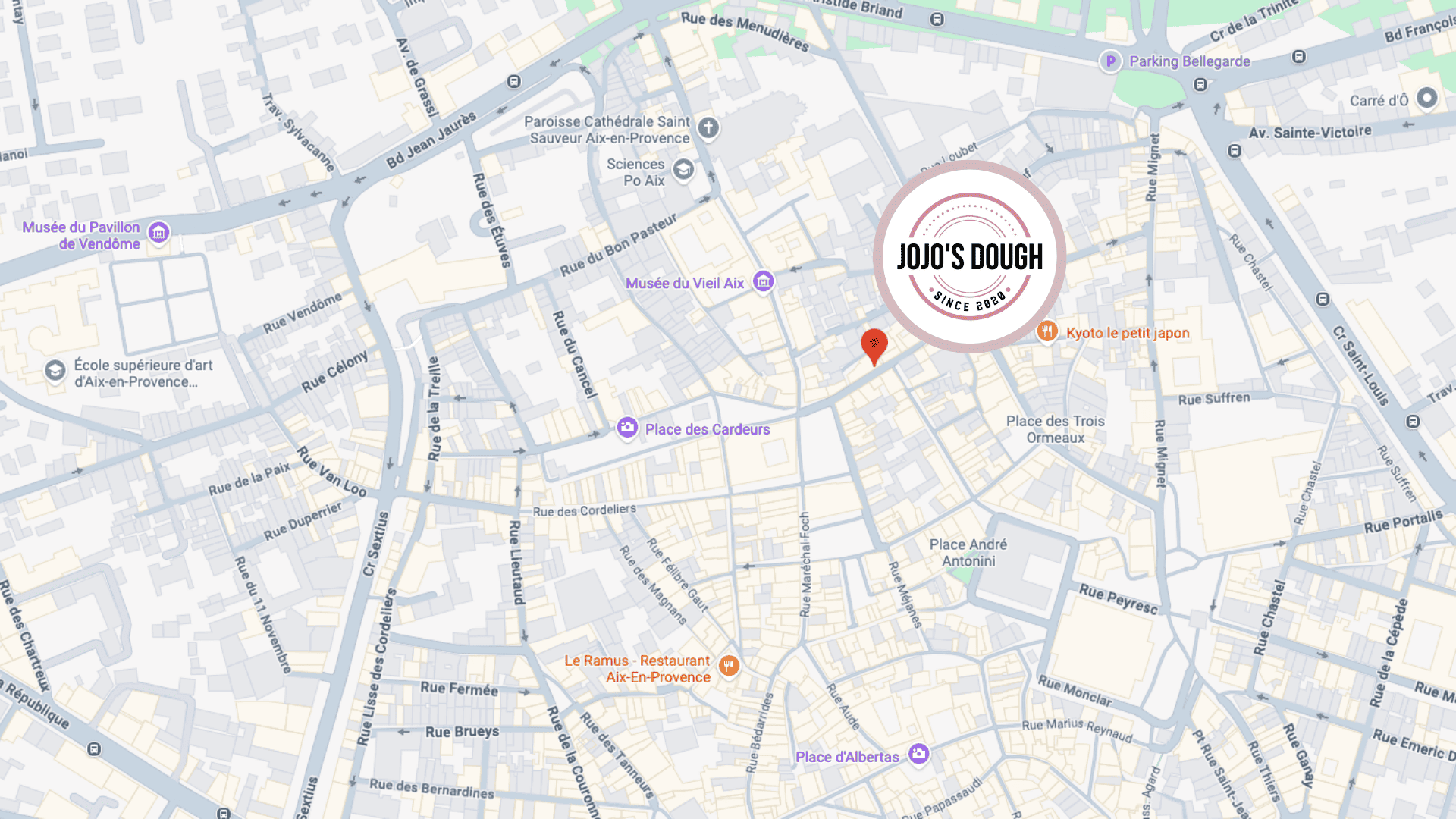 carte du centre historique daix en provence avec jojos dough