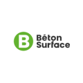 logo béton surface — b blanc sur disque vert lime