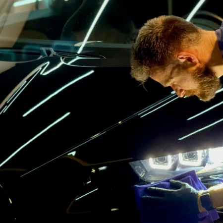 bugatti black detailing by expert detailer