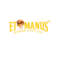 sonniges fastfood logo: burger und hotdog imbiss
