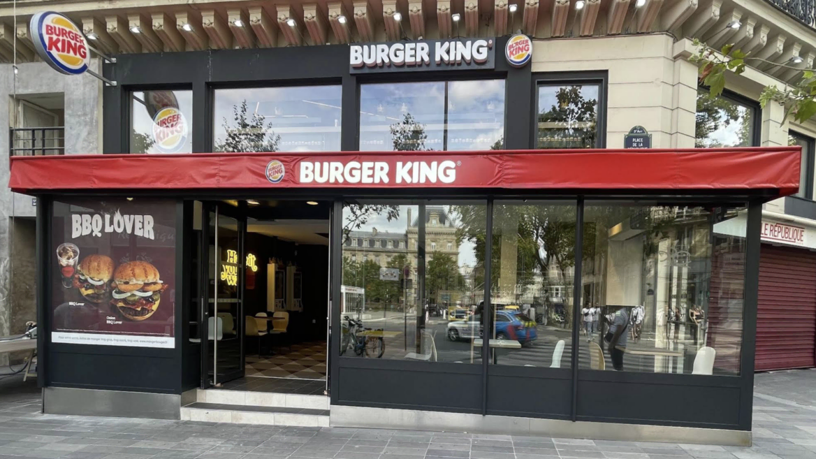 burger king : façade animée en centre ville