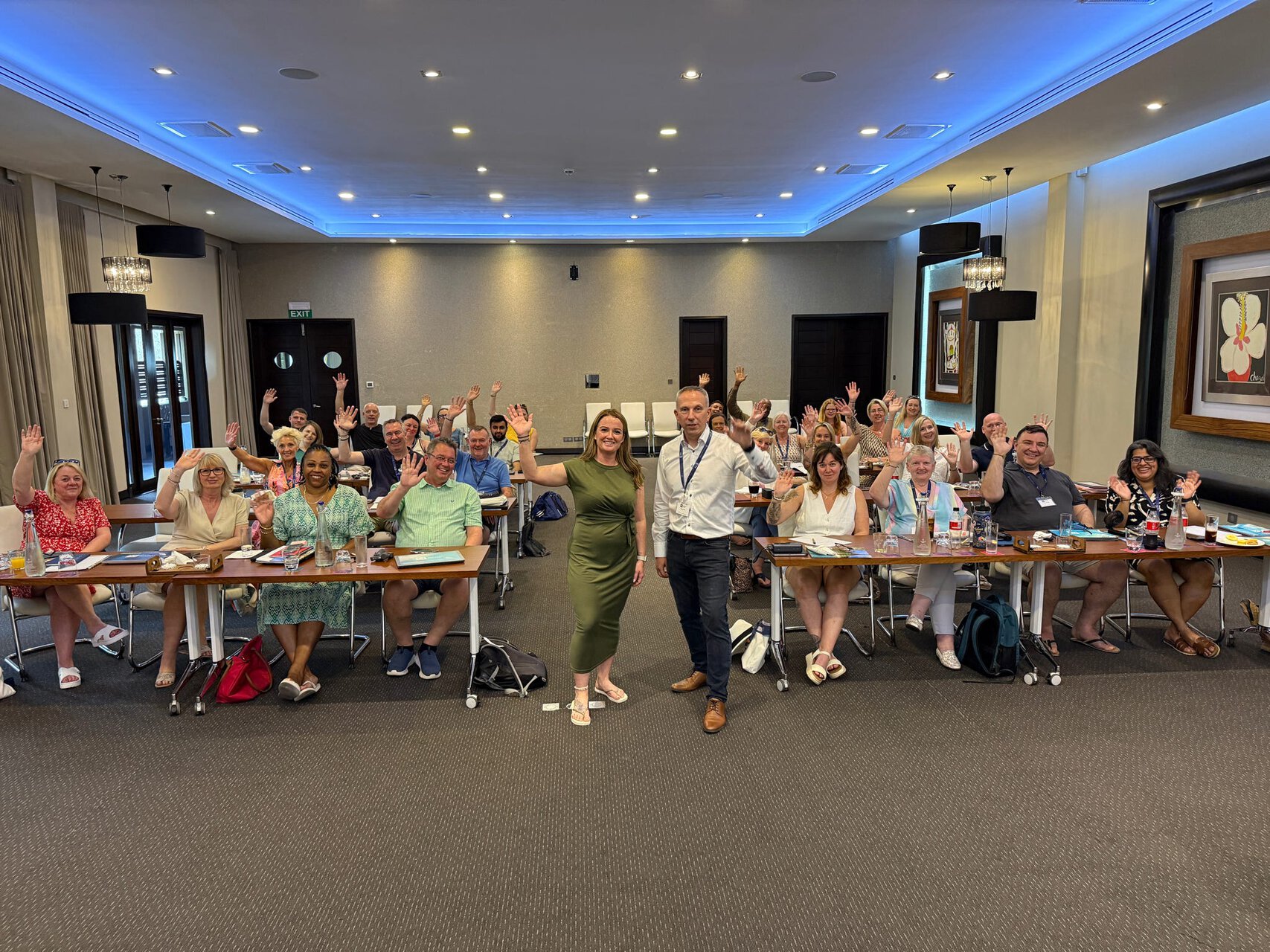 interactive group workshop in modern conference room