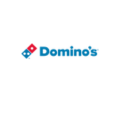 dominos logo mit rot blauem dominostein