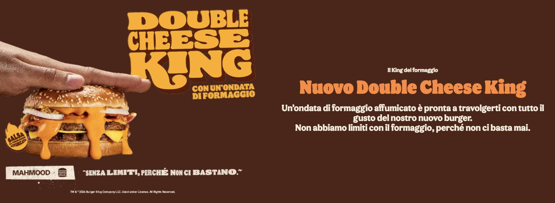 double cheese king: hamburger doppio al formaggio affumicato