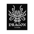 logotipo dragón estilizado blanco y negro para cocina