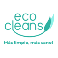 logo eco cleans turquesa con hoja verde