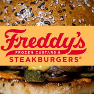 freddys steakburger: brioche bun, cheese & bacon