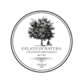 logo sigillo gelato di natura in stile vintage