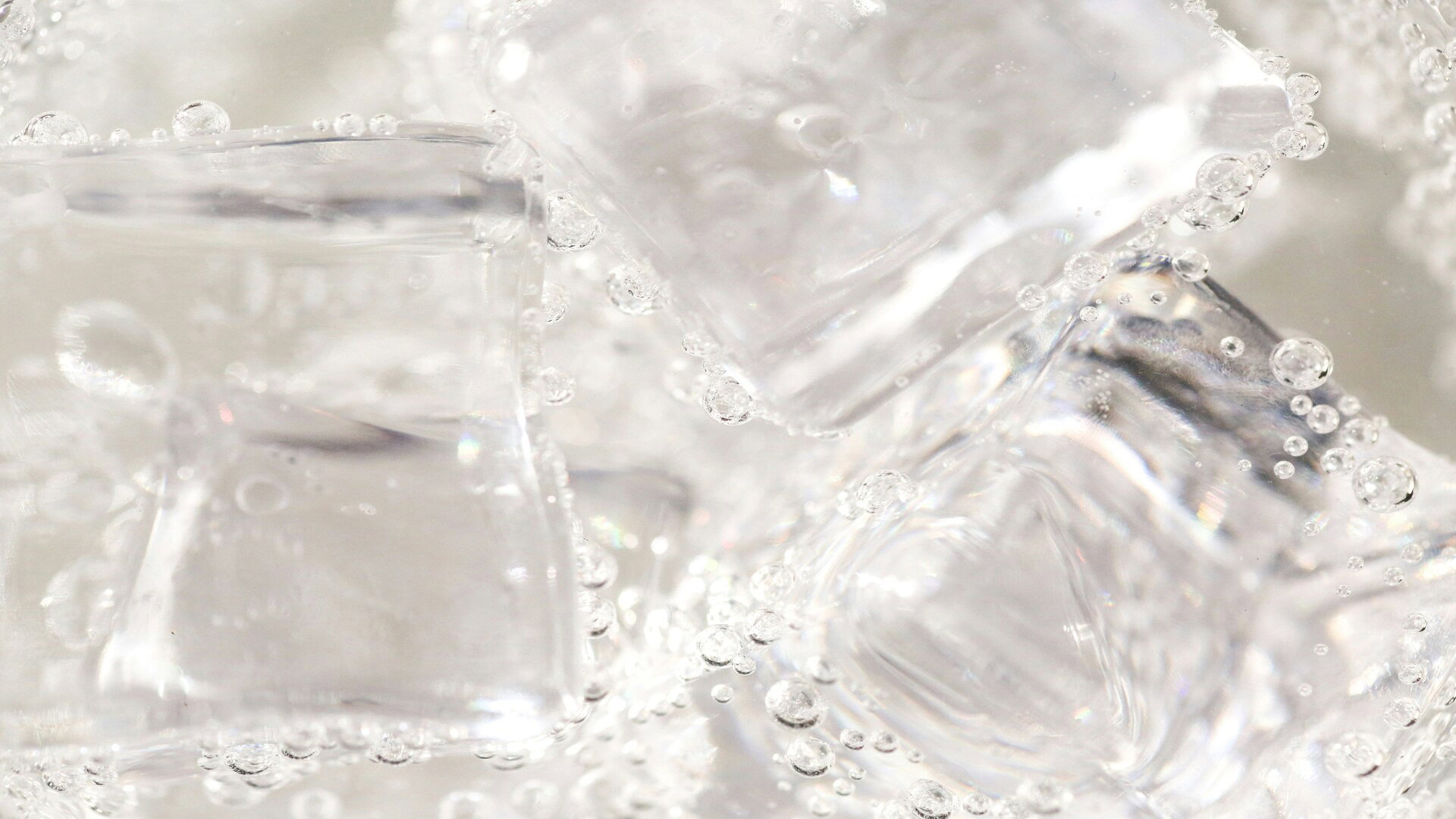 macro glaçons et bulles effervescentes