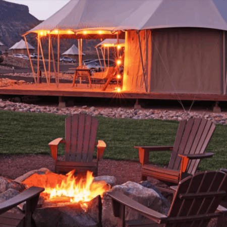 glamping serale: falò, tende e luci calde