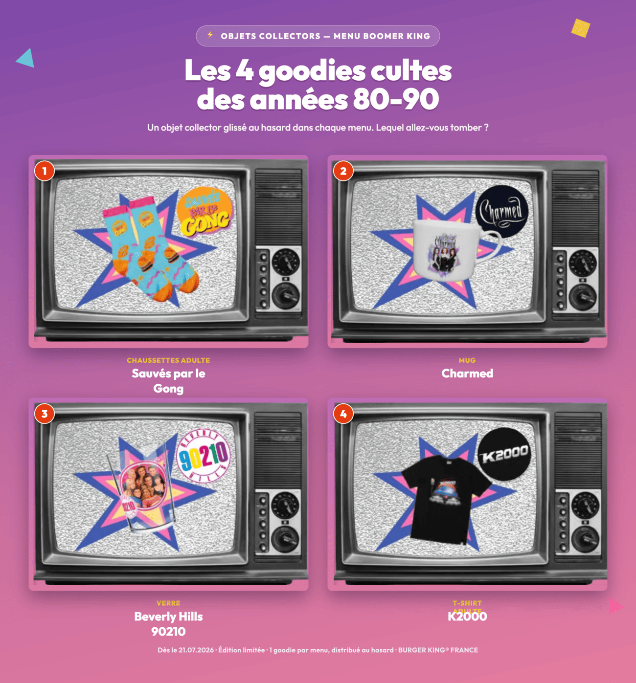 burger king france : goodies années 80 90 rétro
