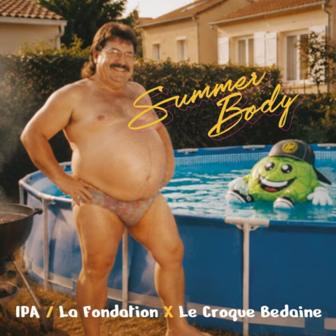 homme en maillot fleuri au bord de la piscine