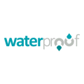 logo resistente al agua con gota turquesa
