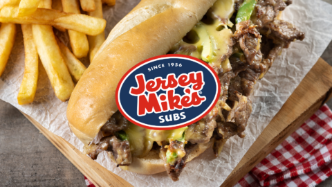 jersey mikes steak & cheese sub with fries