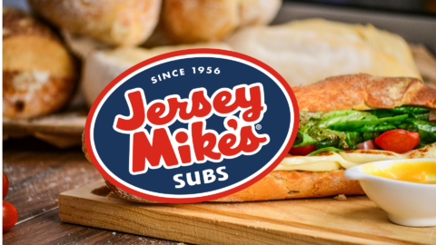 jersey mikes sub with crusty roll and logo