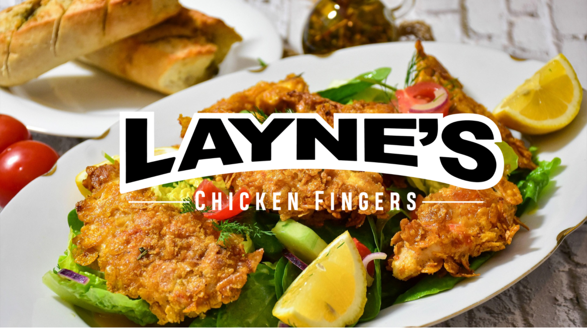 laynes crispy chicken fingers on fresh salad