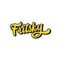 logo cursivo retro amarillo con contorno negro
