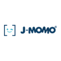logo j momo: icona viso stilizzato blu