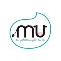 logo fumetto turchese con marchio arrotondato e slogan corsivo