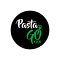 logo badge pâtes go À emporter, noir et vert